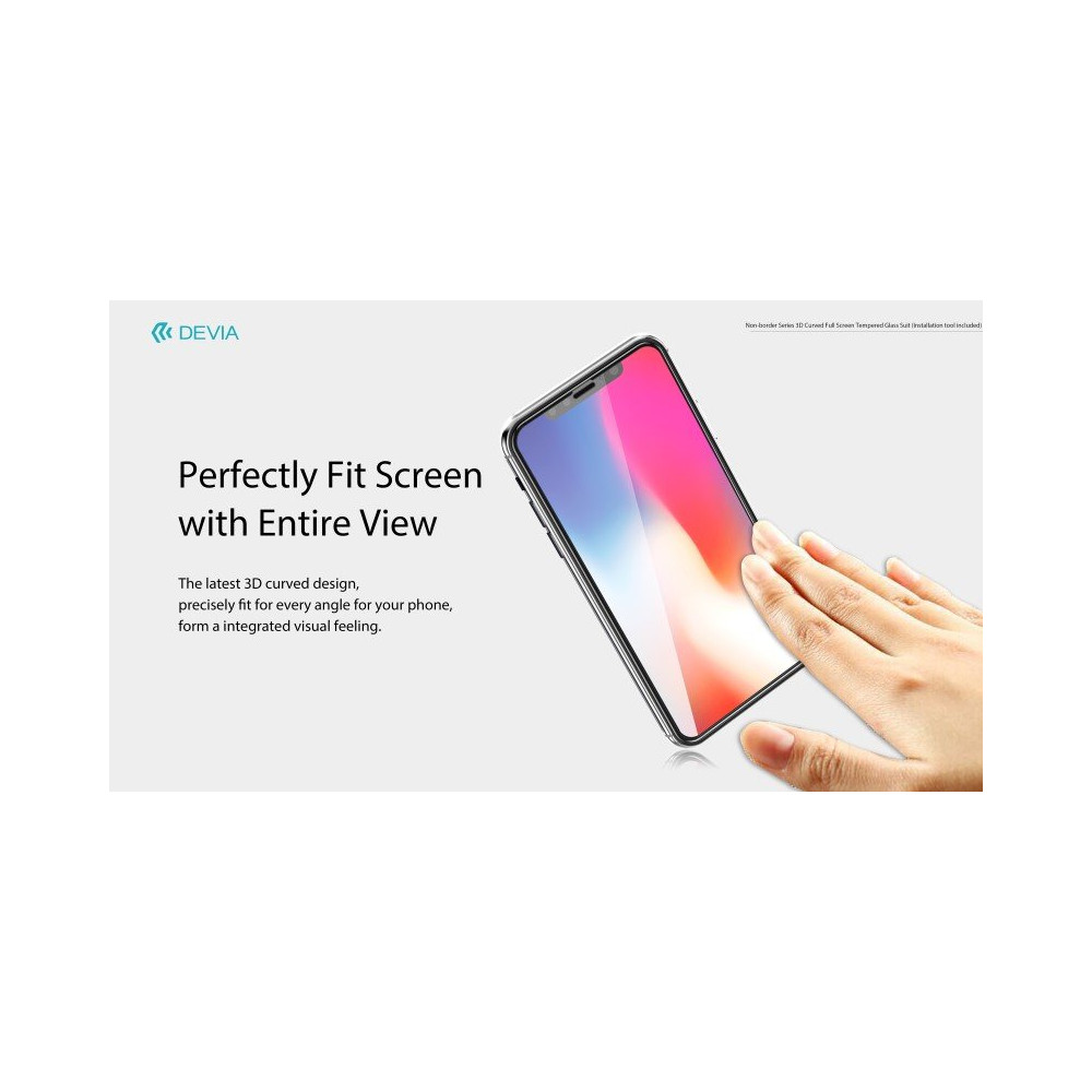 Vetro temperato 3D invisibile e antipolvere per iPhone X DETG3IPX291