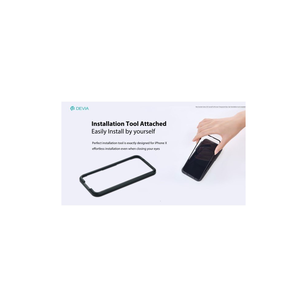 Pellicola vetro temperato Full 3D con  dima per iPhone X DETGD3IX782