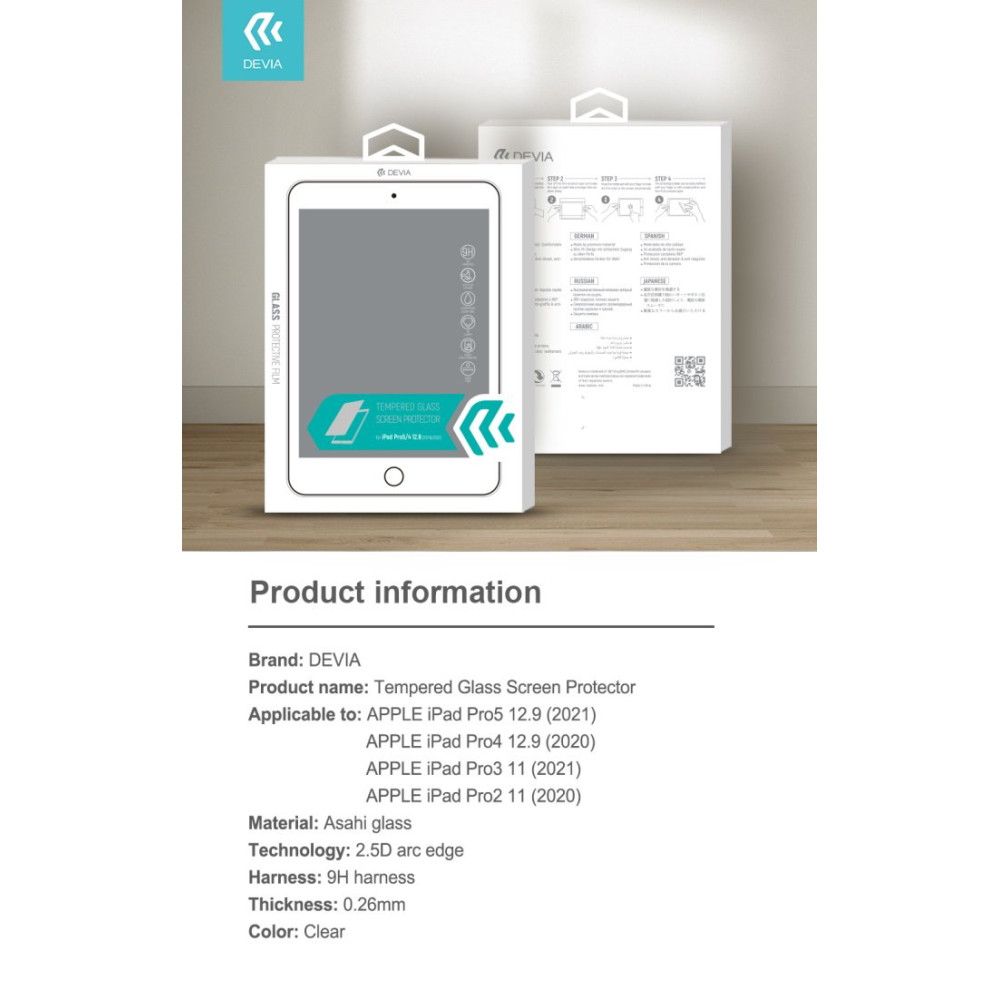Protezione schermo in vetro temperato per iPad Pro 11 2021 DETGIP3P733