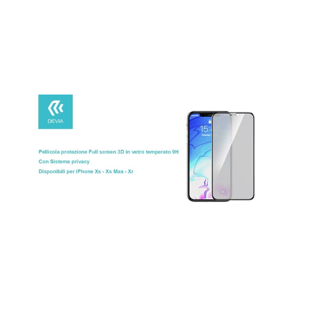 Pellicola Full 3D vetro temperato Privacy per iPhone Xs 5.8 DETP3DI58084