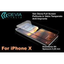 Pellicola vetro temperato Anti Imp Full Screen iPhone X Nera DETGFF8691B
