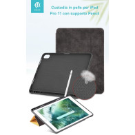 Cover in Pelle con Supporto Pencil per iPad Pro 11 Nera DELCP11020B