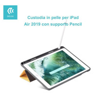 Custodia in pelle per iPad Air 2019 con supporto Pencil Blu DEIPAA19462A