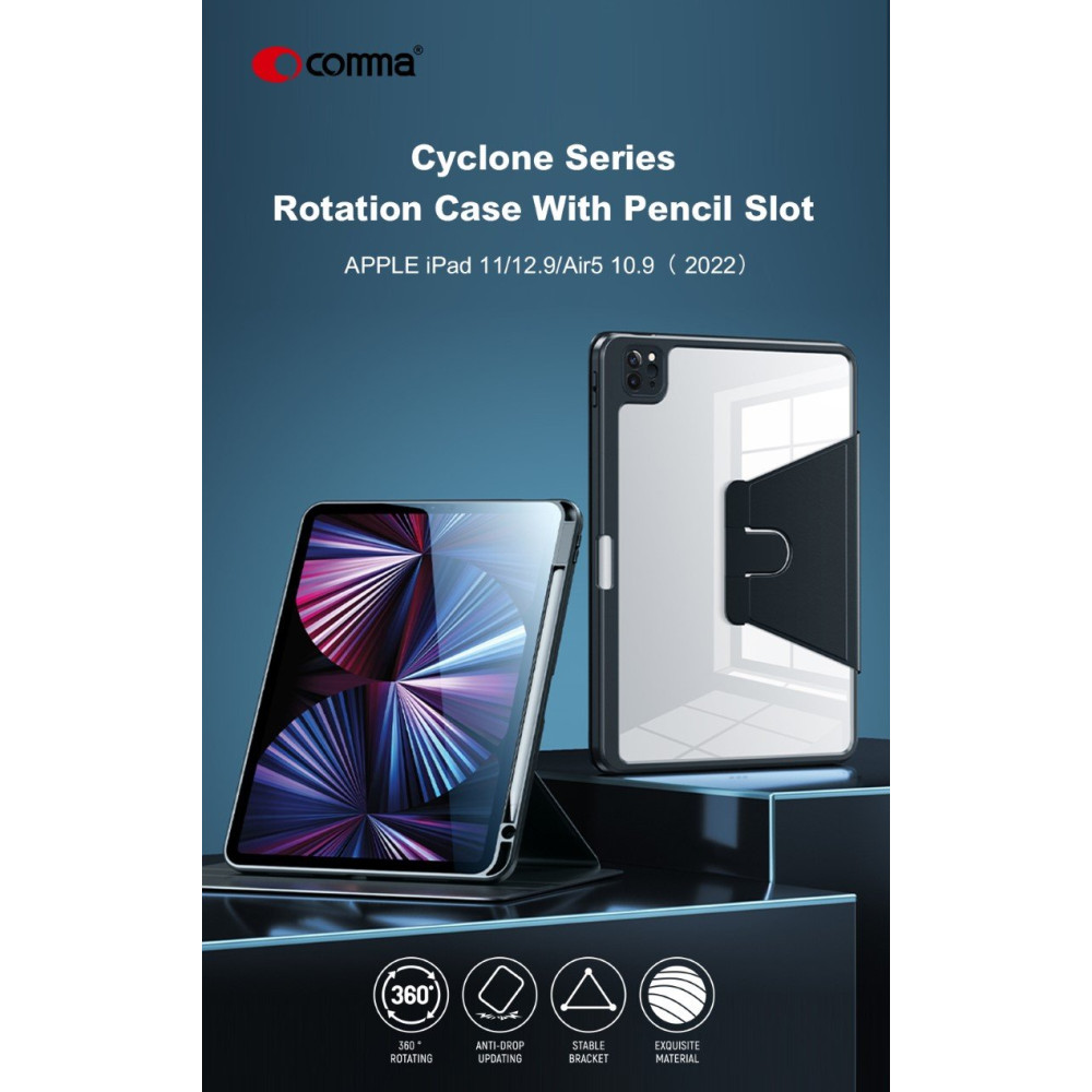 Cover per iPad 10 10.9 2022 con rotazione e supporto Viola COIP1022389R
