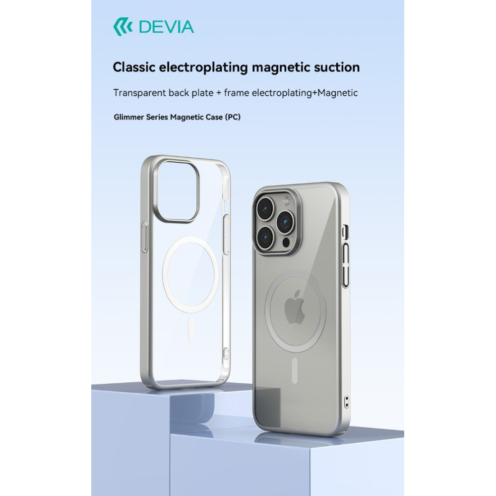 Cover Magnetica Glimmer Apple Magsafe iPhone 15 Pro Max Silv DEPGM15863