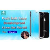 Cover Fruit Soft 0,6mm Anti Graffio 4H iPhone X Trasparente DEFRIPX935
