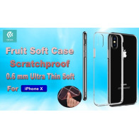 Cover Fruit Soft 0,6mm Anti Graffio 4H iPhone X Trasparente DEFRIPX935