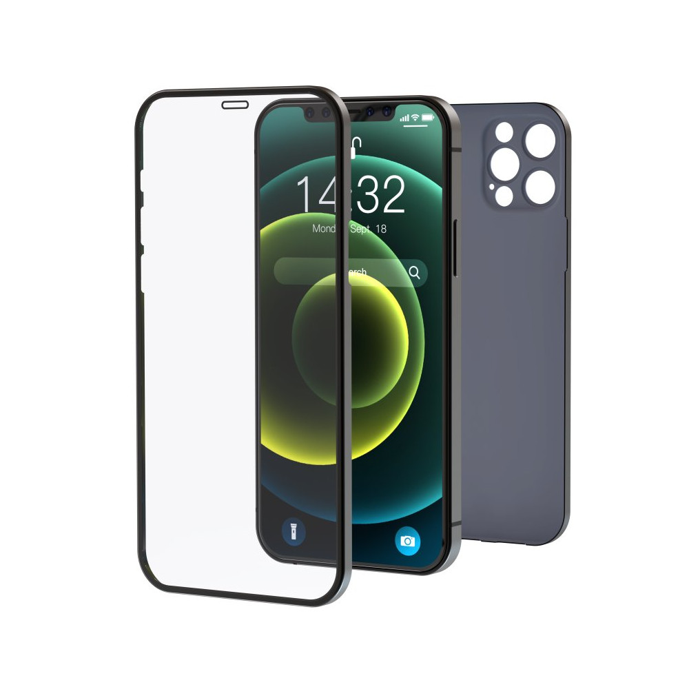 Cover & Vetro Totale protezione per iPhone 12 Pro Nera DETIP12P600B