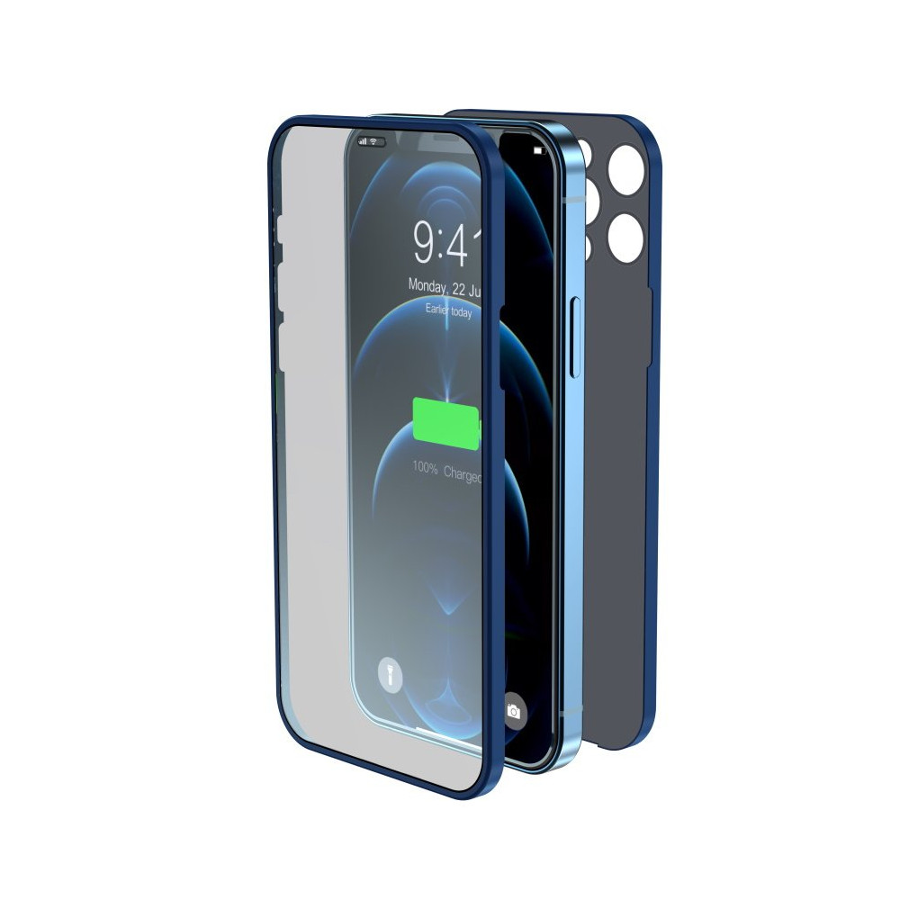 Cover & Vetro Totale protezione per iPhone 12 Pro Max Blu DETIP12PM655B