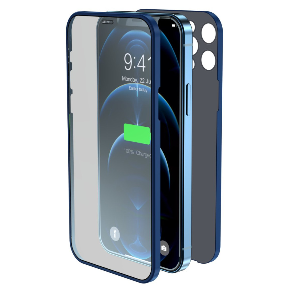 Cover & Vetro Totale protezione per iPhone 12 Blu DETIP12510A