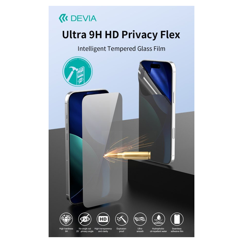 Pellicola frontale in vetro temperato flessibile Privacy per Plotter Ultra 9H HD 0,45 mm 10 pezzi DE9HPF400