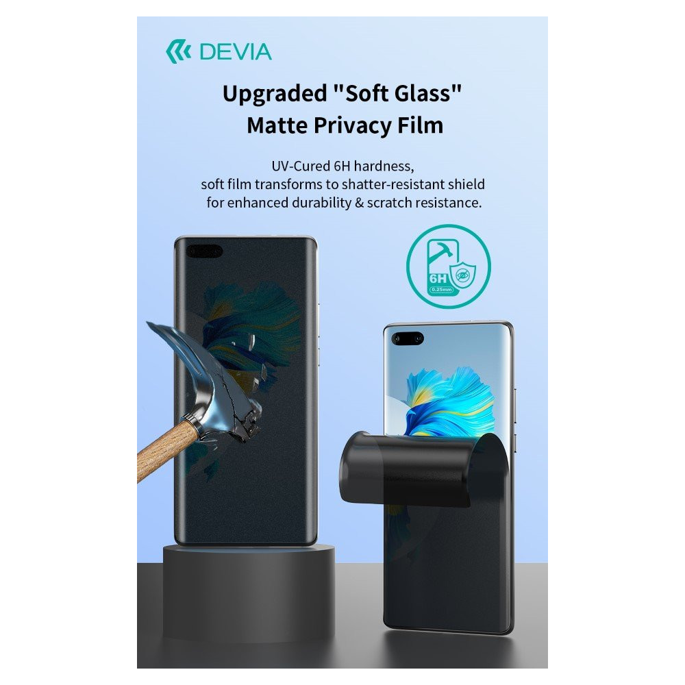 Pellicola protettiva frontale scura 6H UV Privacy per Plotter 0,25 mm 10 pezzi DEUV025F349