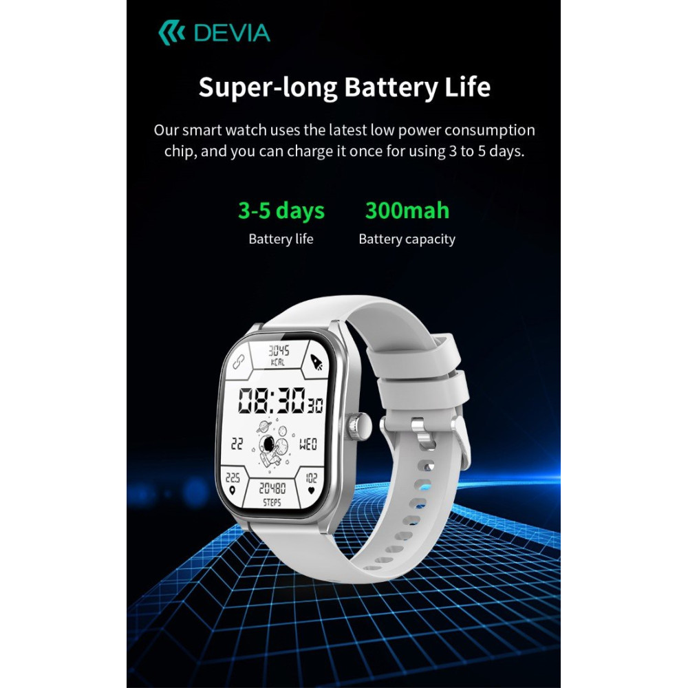 DEVIA Smart Watch WT4 IP67 modello JX627J Silver DESWT4431S