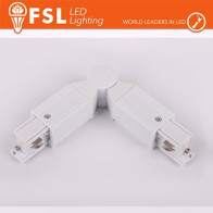 FSL Connettore Forma L con angolo regolabile per Binario Trifase - Colore BIANCO FLT4-WA