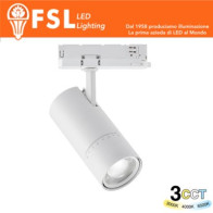Proiettore LED a Binario Trifase Zoomabile - 3 in 1 CCT (3000-4000-6500K) Bianco FLT4-W