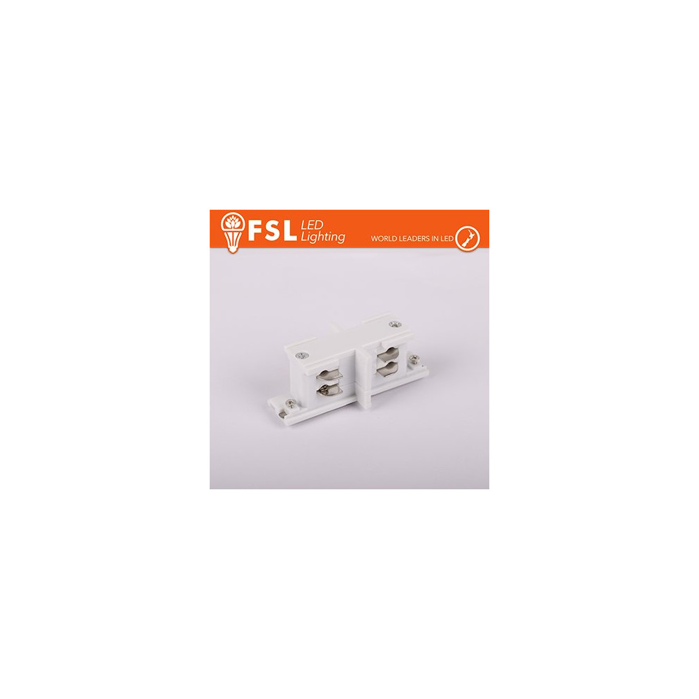 FSL Connettore Forma I mini per binario Trifase - Colore BIANCO FLT4-WI