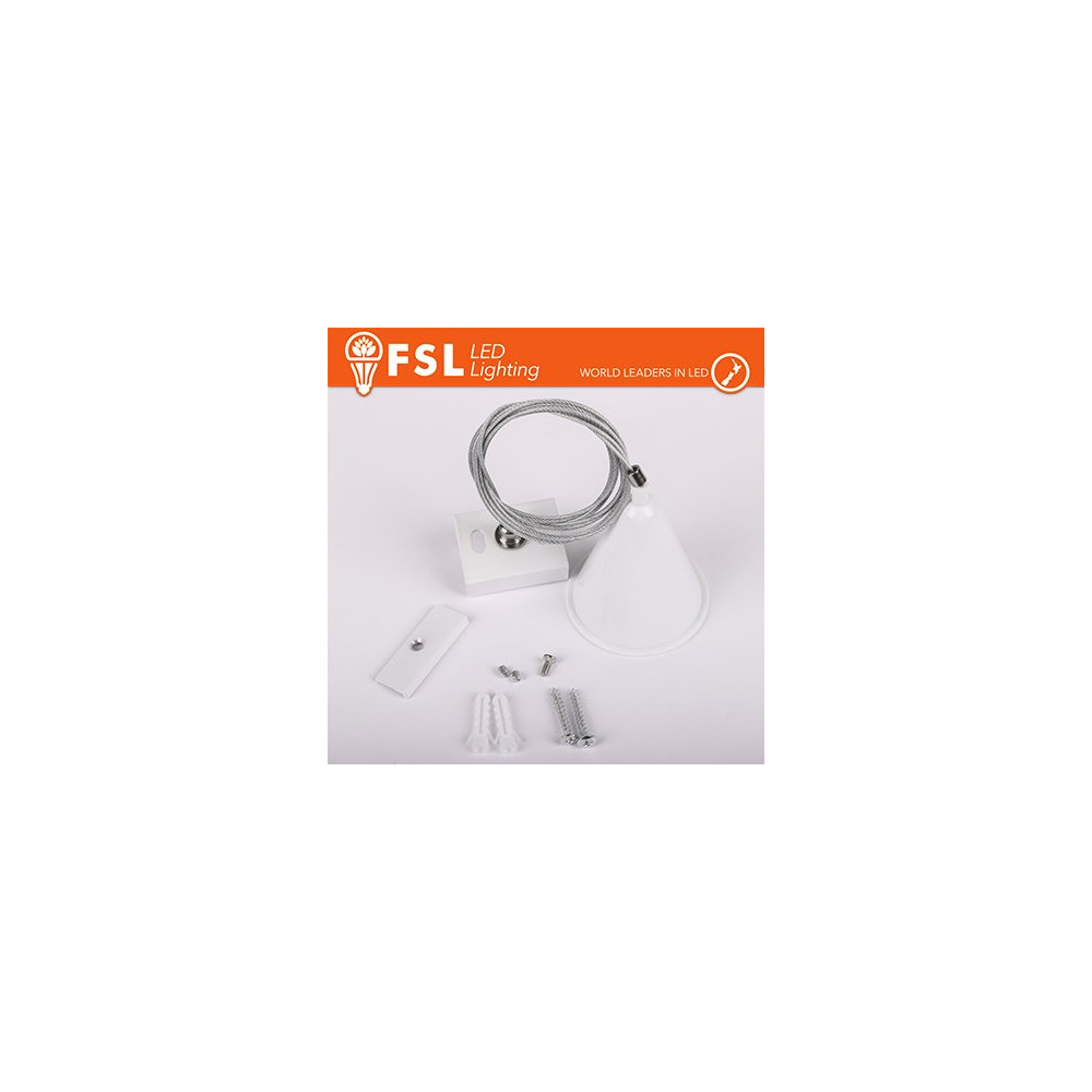 FSL Gancio di sospensione per binario trifase - colore BIANCO FLT4-WH