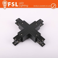 FSL Connettore Forma X per binario Trifase - Colore NERO FLT4-BX