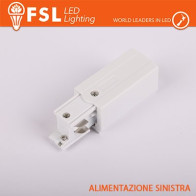 FSL Testata di alimentazione SINISTRA per binario trifase - colore BIANCO FLT4-WPL