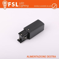 FSL Testata di alimentazione DESTRA per binario trifase - colore NERO FLT4-BPR