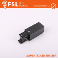 FSL Testata di alimentazione SINISTRA per binario trifase - colore NERO FLT4-BPL