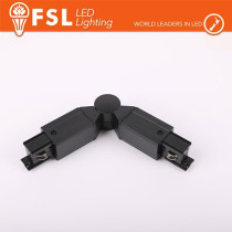 FSL Connettore Forma L con angolo regolabile per Binario Trifase - Colore NERO FLT4-BA