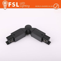 FSL Connettore Forma L con angolo regolabile per Binario Trifase - Colore NERO FLT4-BA