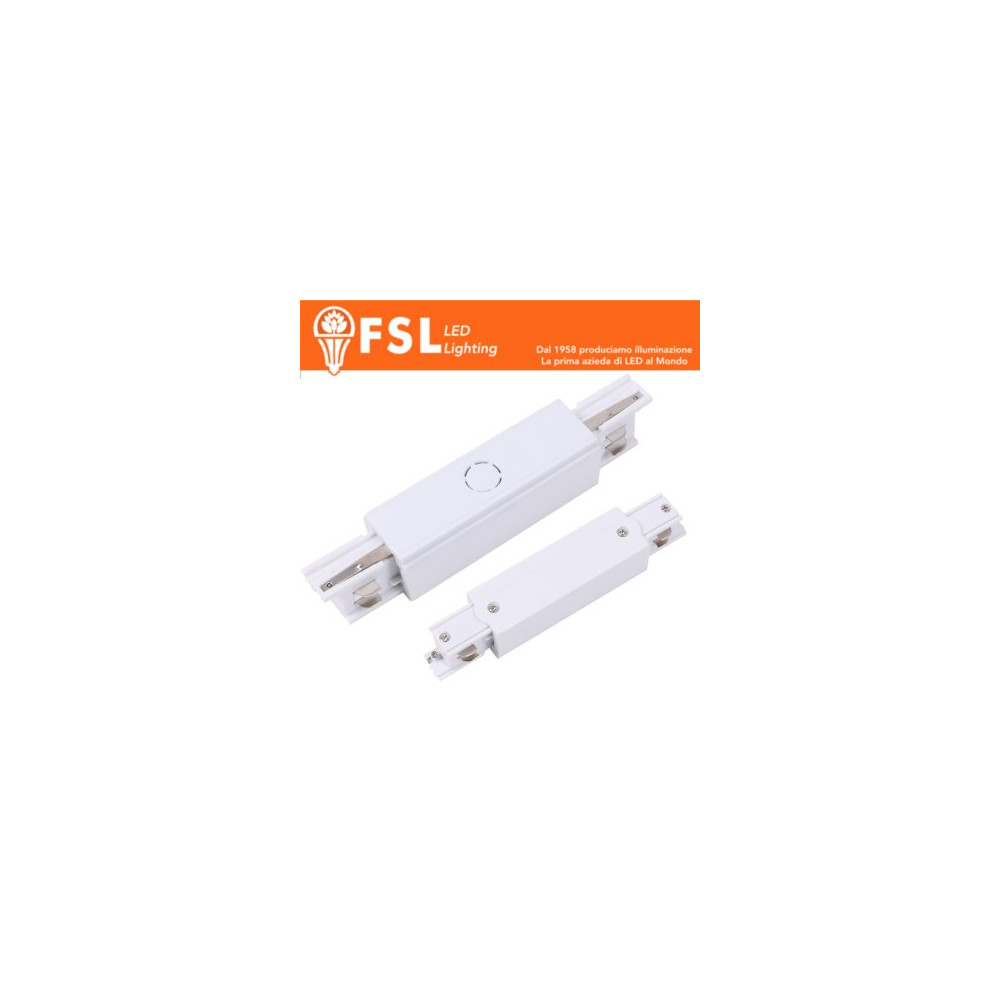 FSL Connettore Forma I per binario Trifase - Colore Bianco FLT4-WIN