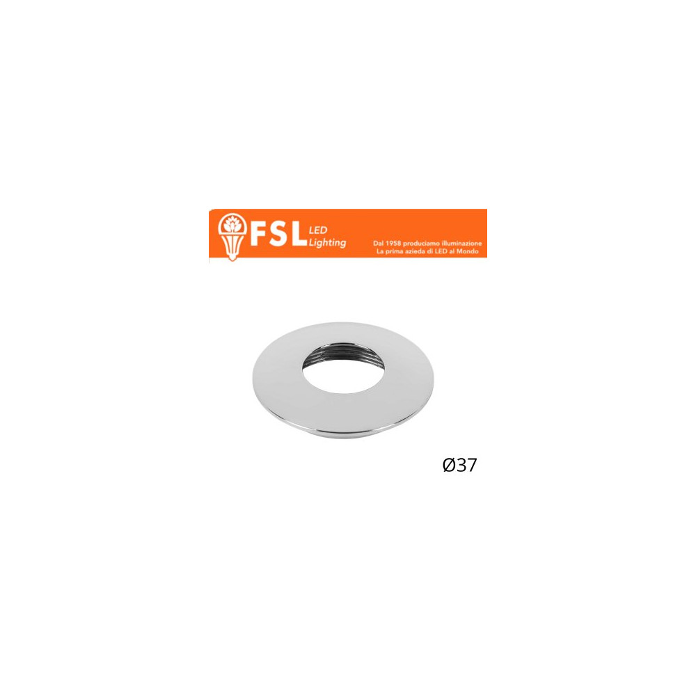 VEGA - Cover Curva per Punto Luce LED – Ø37 – Cromo FLM32-1CCH