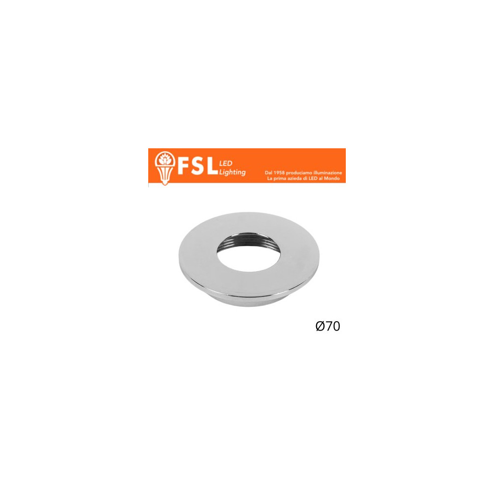 VEGA - Cover Piatta per Punto Luce LED – Ø70 – Cromo FLM32-7FCH
