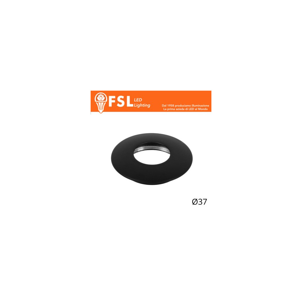 VEGA - Cover Curva per Punto Luce LED  – Ø37 – Nero FLM32-1CBL
