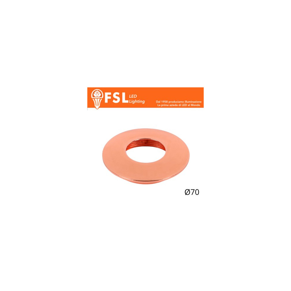 VEGA - Cover Curva per Punto Luce LED – Ø70 – Oro Rosa FLM32-7CRO