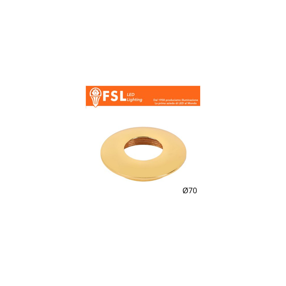 VEGA - Cover Curva per Punto Luce LED – Ø70 – Oro FLM32-7CGO