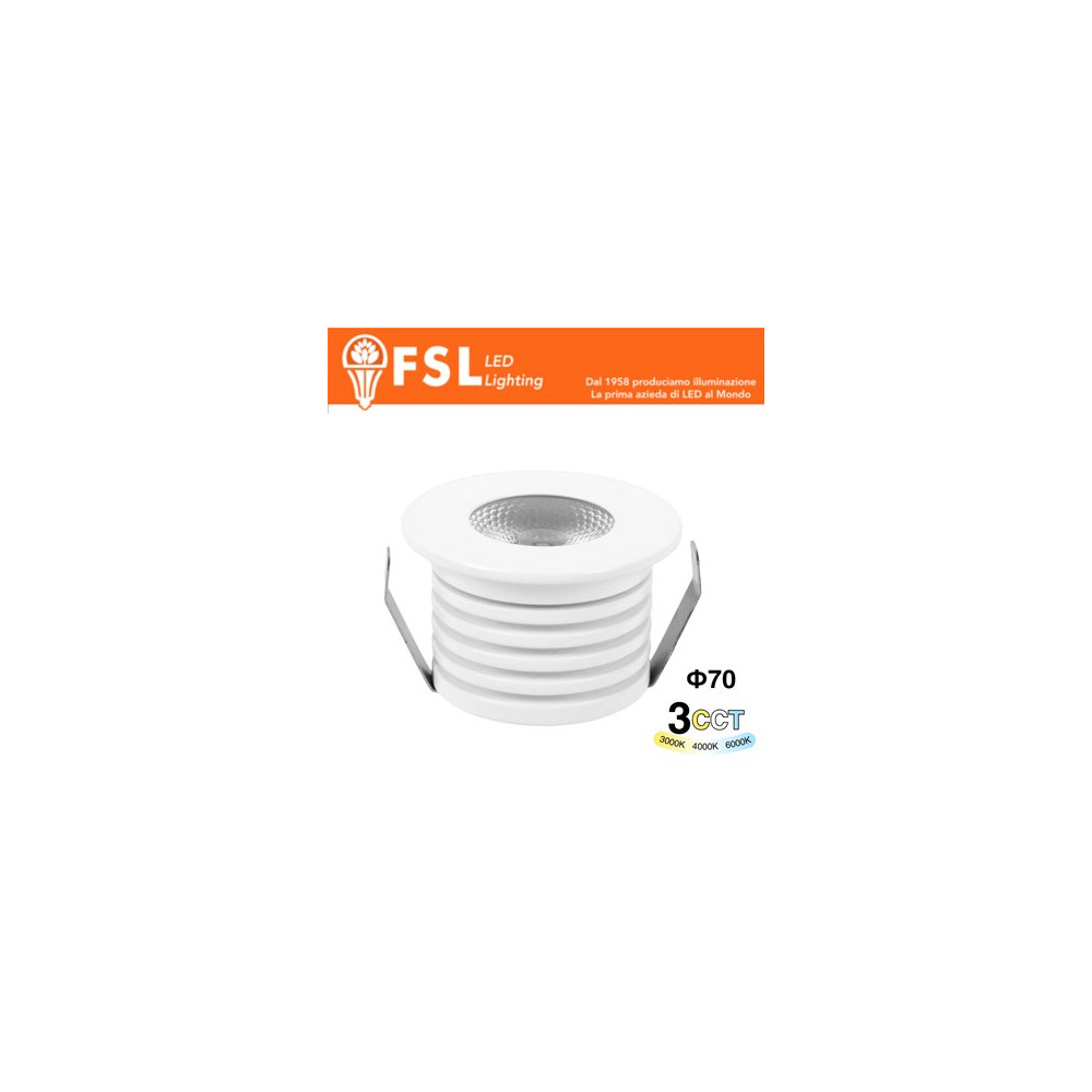 VEGA - Punto luce LED Spotlight  – 7W 3CCT – 70*75mm – IP20  - Driver Eaglerise FLM32IP20-7W