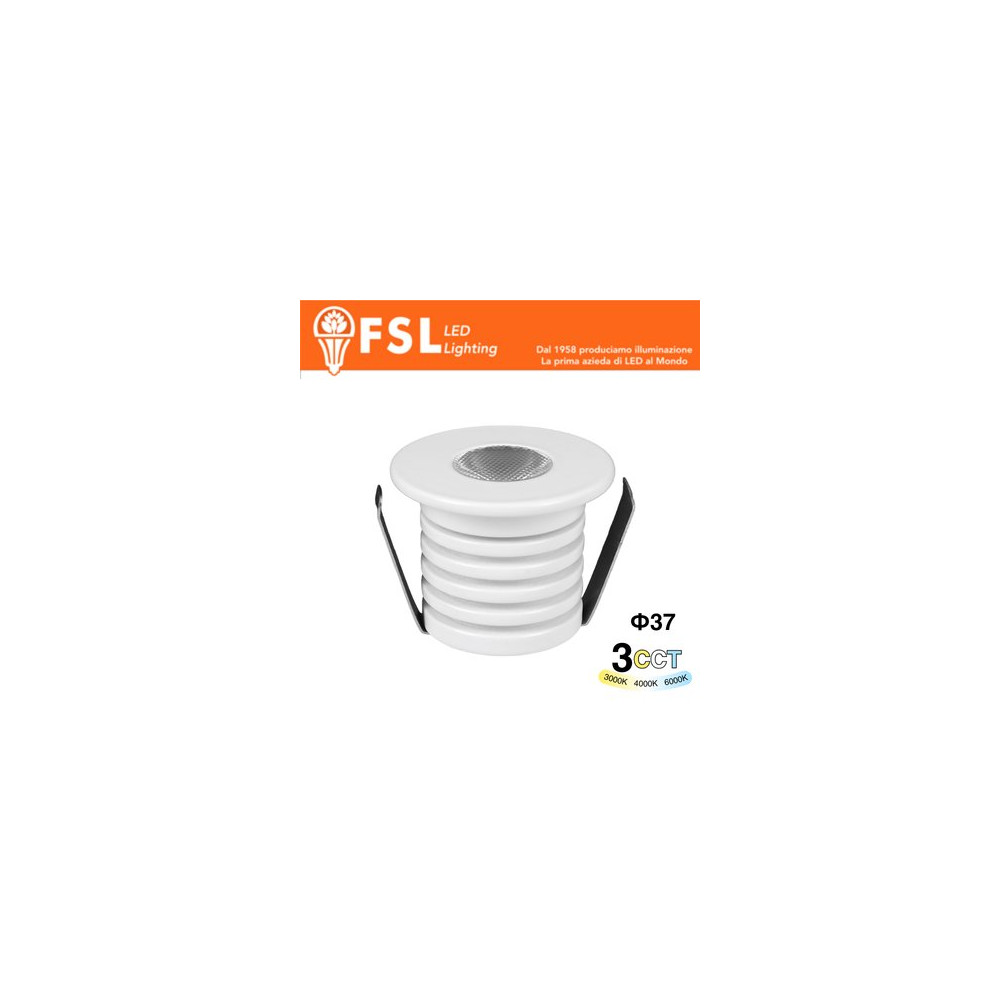 VEGA - Punto luce LED Spotlight  – 1W 3CCT – 37*37mm – IP20 - Driver Eaglerise FLM32IP20-1W