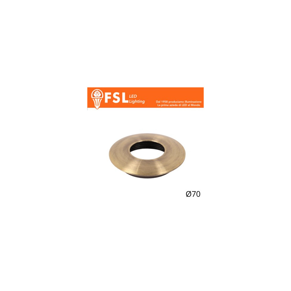 VEGA - Cover Curva per Punto Luce LED – Ø70 – Bronzo FLM32-7CBR