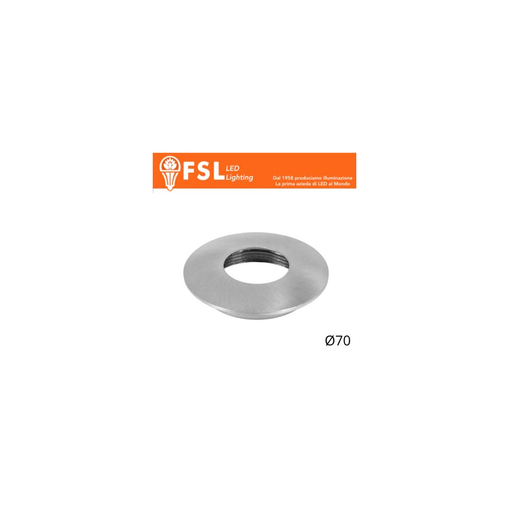 VEGA - Cover Curva per Punto Luce LED – Ø70 – Nichel Satinato FLM32-7CSA