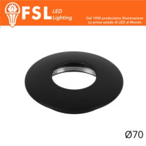 VEGA - Cover Curva per Punto Luce LED – Ø70 – Nero FLM32-7CBL