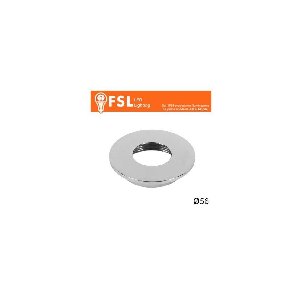 VEGA - Cover Piatta per Punto Luce LED – Ø56 – Cromo FLM32-3FCH