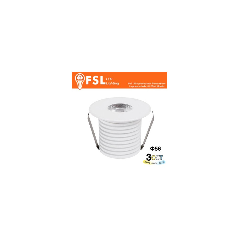 VEGA - Punto luce LED Spotlight  – 3W 3CCT – 56*57 – IP20 - Driver Eaglerise FLM32IP20-3W