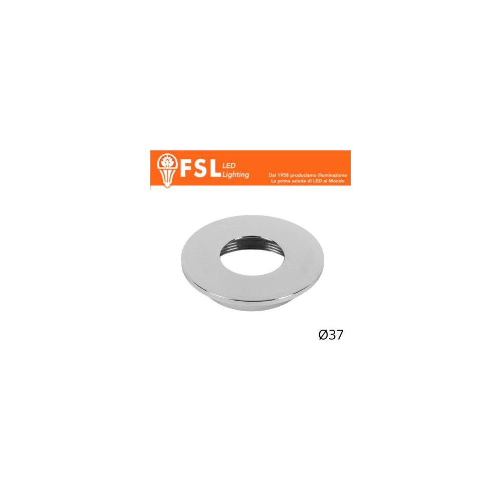 VEGA - Cover Piatta per Punto Luce LED – Ø37 – Cromo FLM32-1FCH