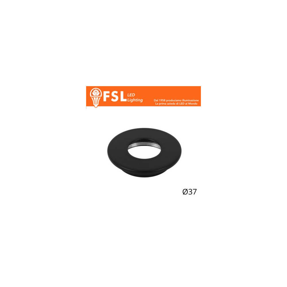 VEGA - Cover Piatta per Punto Luce LED – Ø37 – Nero FLM32-1FBL