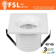 ORION - Punto luce LED Ottica arretrata QUADRATO - 4W 3CCT 45*45*36mm -Eaglerise FLM39SIP20-4W