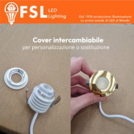 VEGA - Cover Curva per Punto Luce LED – Ø37 – Nichel Satinato FLM32-1CSA