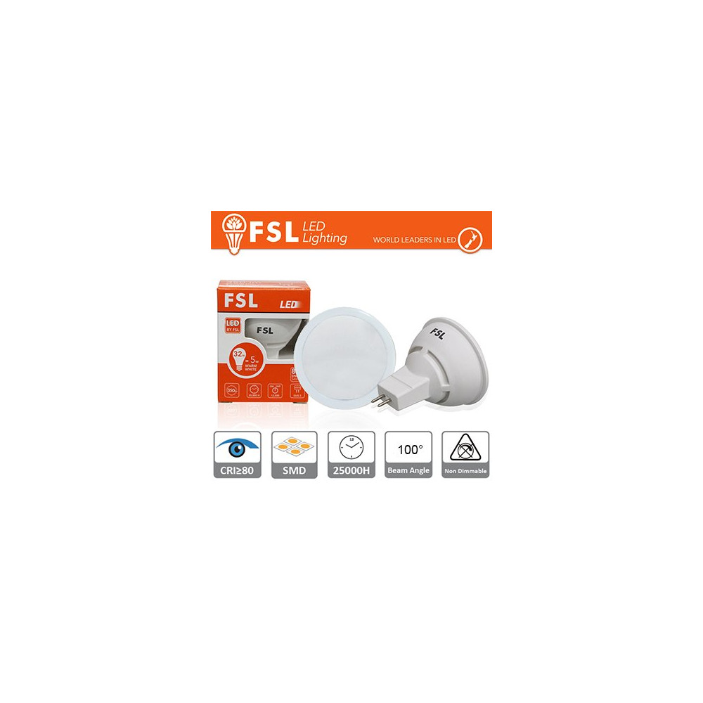 MR16 Lampadina LED - 6W 4000K 510LM 100º CRI80  DC 12V FLMR166W40K100