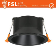 Ghiera fissa TONDA - Alluminio verniciato a polvere, foro 75mm NERA FLFSS615B