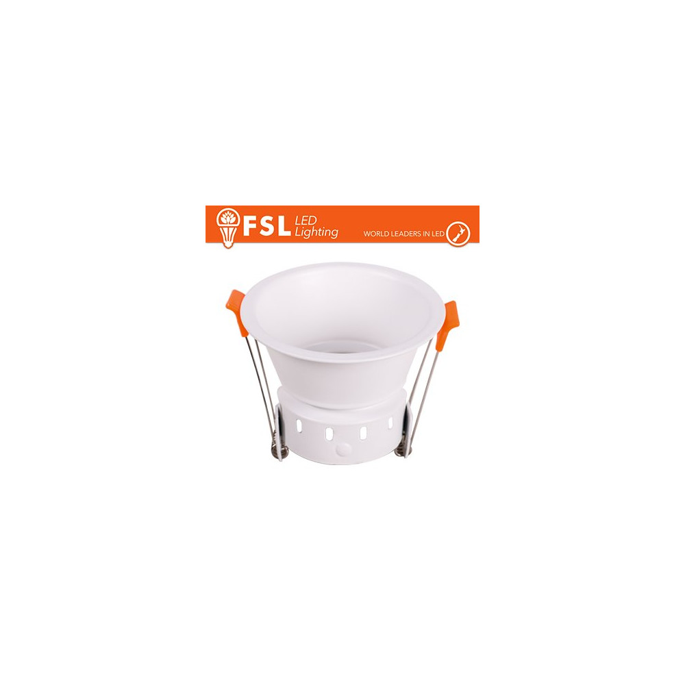 Ghiera fissa TONDA - Alluminio verniciato a polvere, foro 75mm BIANCA FLFSS619W