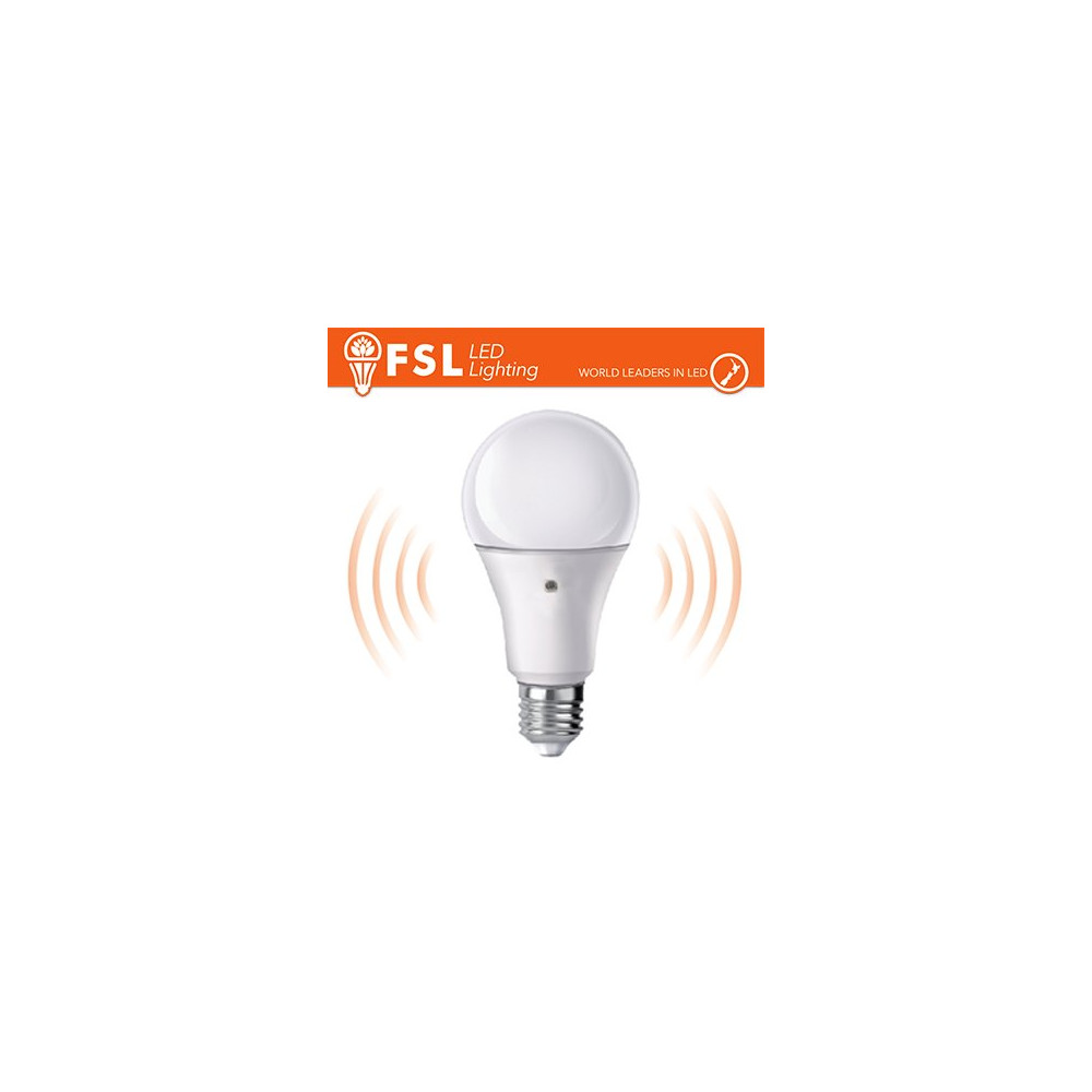 Lampada LED con Doppio Sensore Crepuscolare 9W 3000K FLA60S9W30K27