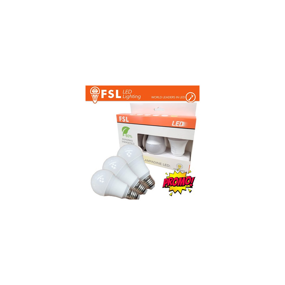 Lampada Goccia: Confezione PROMO 3PACK - 12W 4000K FL3A6012W40K27