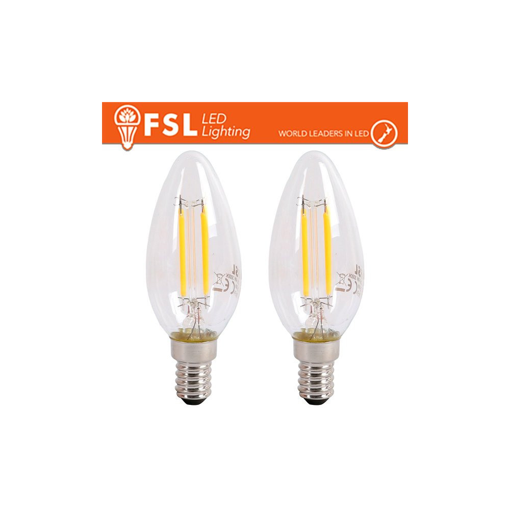 Lampada Filamento Olive  C35  4W 3000K E14 - Confezione 2PACK FL2C35F4W30K14